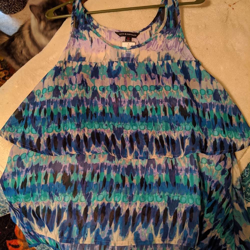 3 For $15 NWOT Rock & Republic Handkerchief Two Tiered Tank